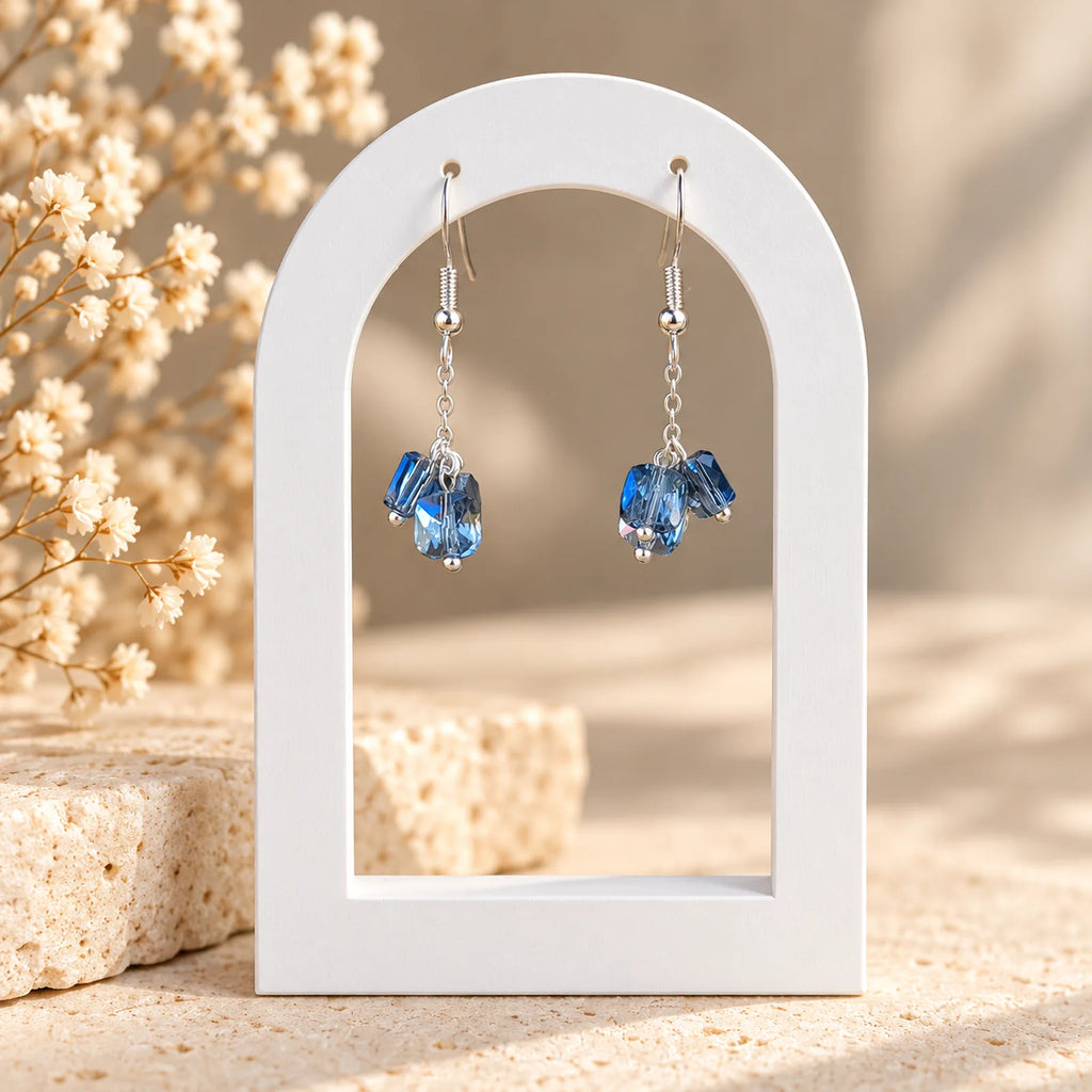 The Ocean Drop | Blue Faceted Bead Drop Earrings
