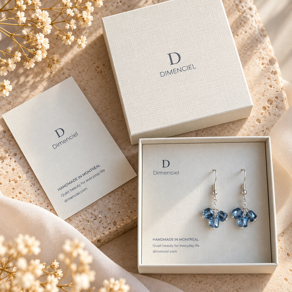 The Ocean Drop | Blue Faceted Bead Drop Earrings