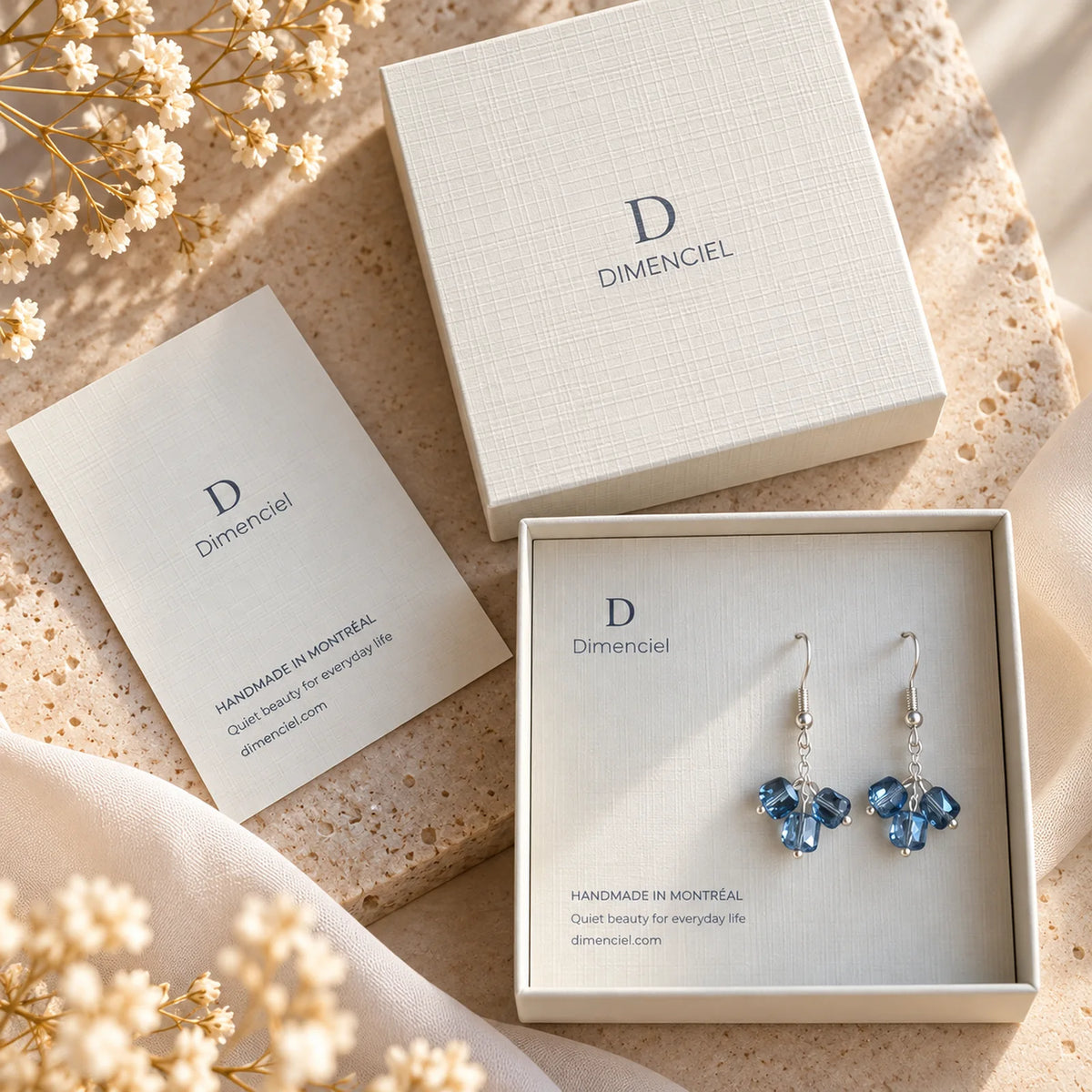 The Ocean Drop | Blue Faceted Bead Drop Earrings
