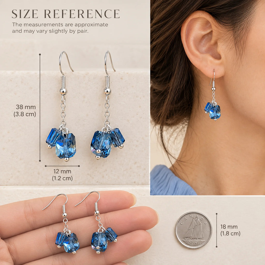 The Ocean Drop | Blue Faceted Bead Drop Earrings