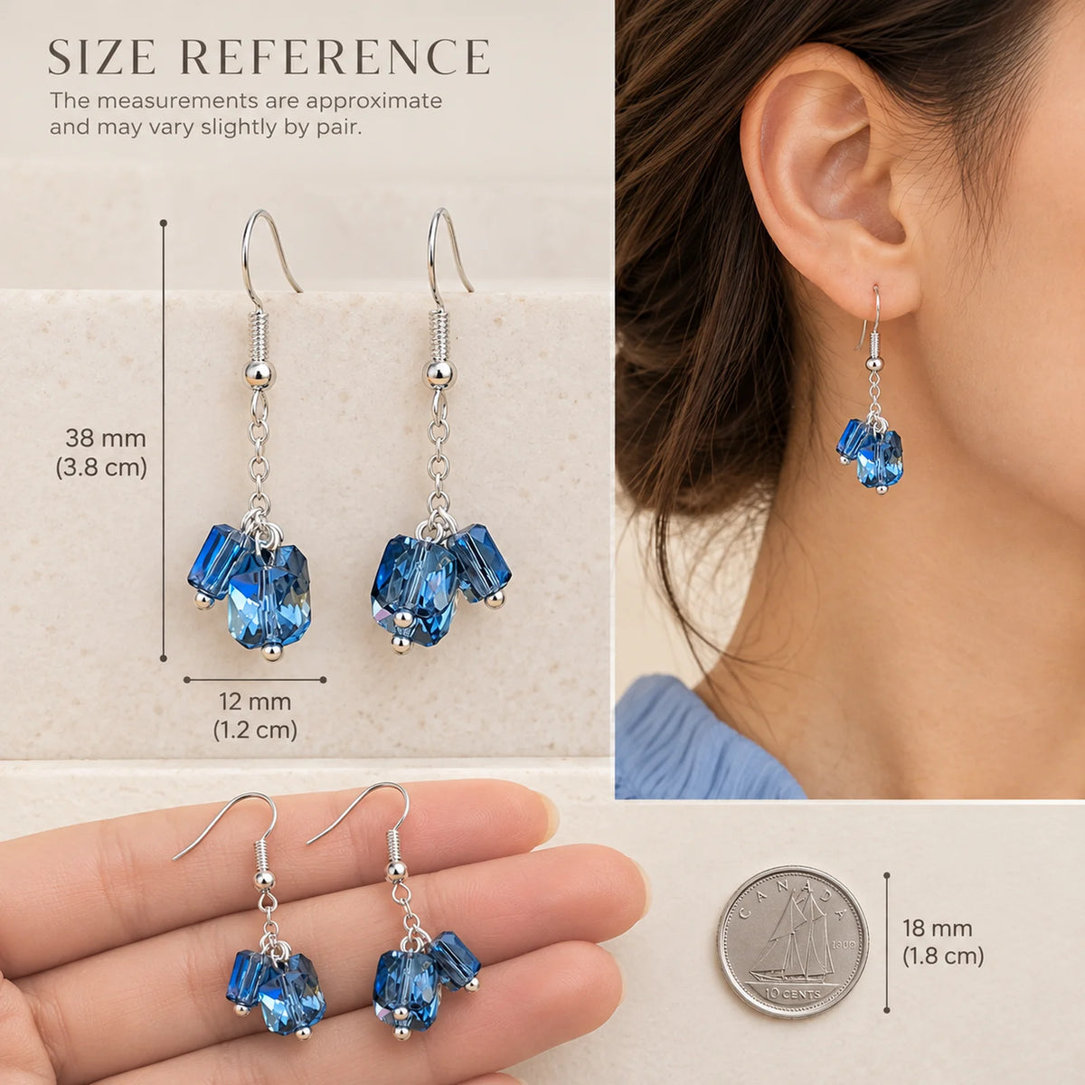 The Ocean Drop | Blue Faceted Bead Drop Earrings