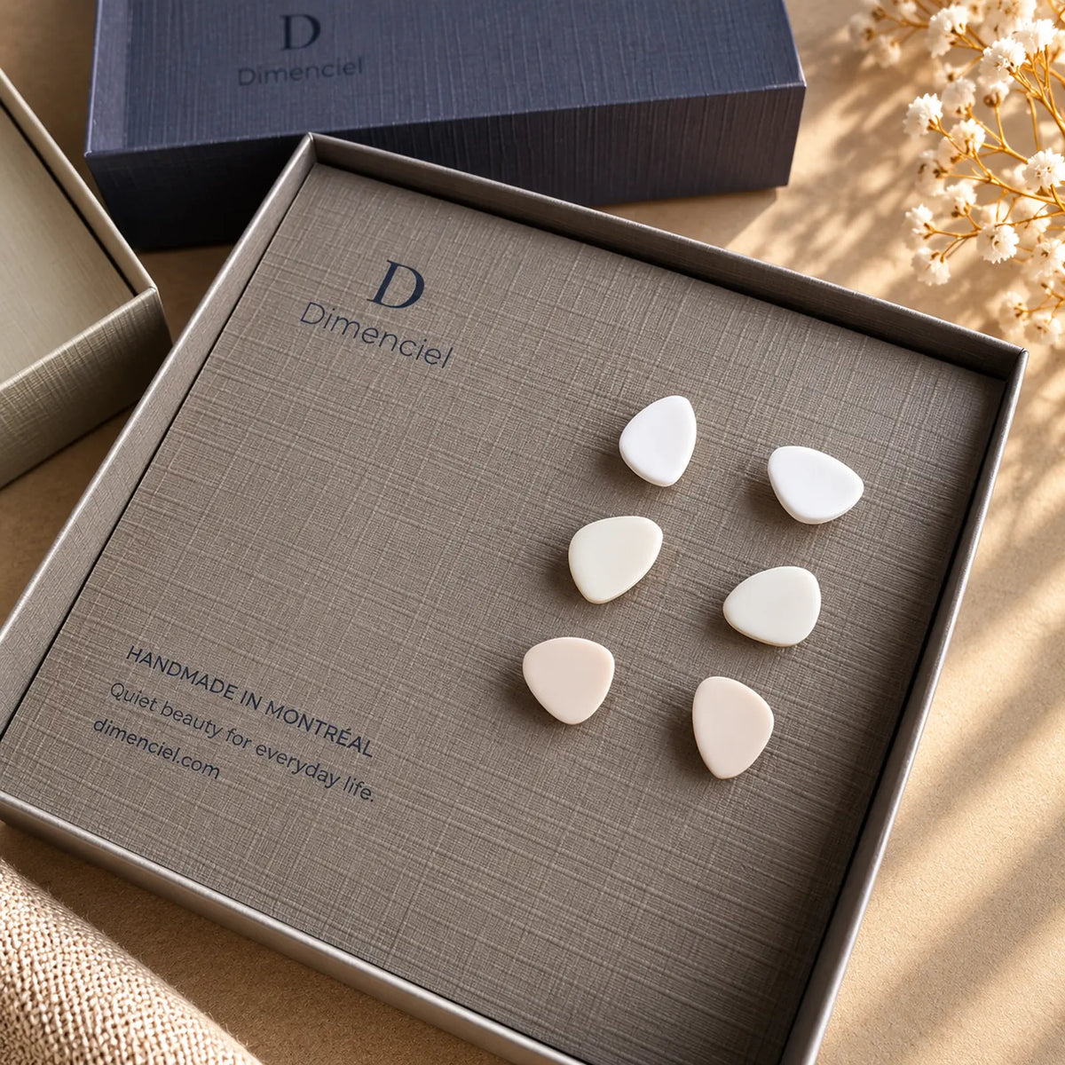The Organic Pebble Trio | Minimalist Pebble Ear Studs