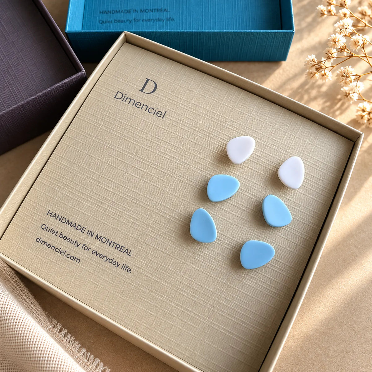 The Organic Pebble Trio | Minimalist Pebble Ear Studs