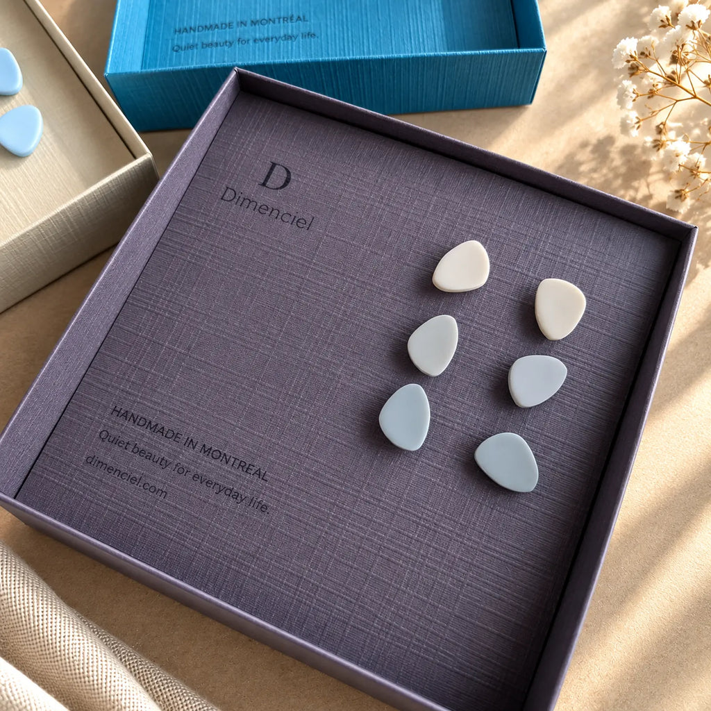 The Organic Pebble Trio | Minimalist Pebble Ear Studs