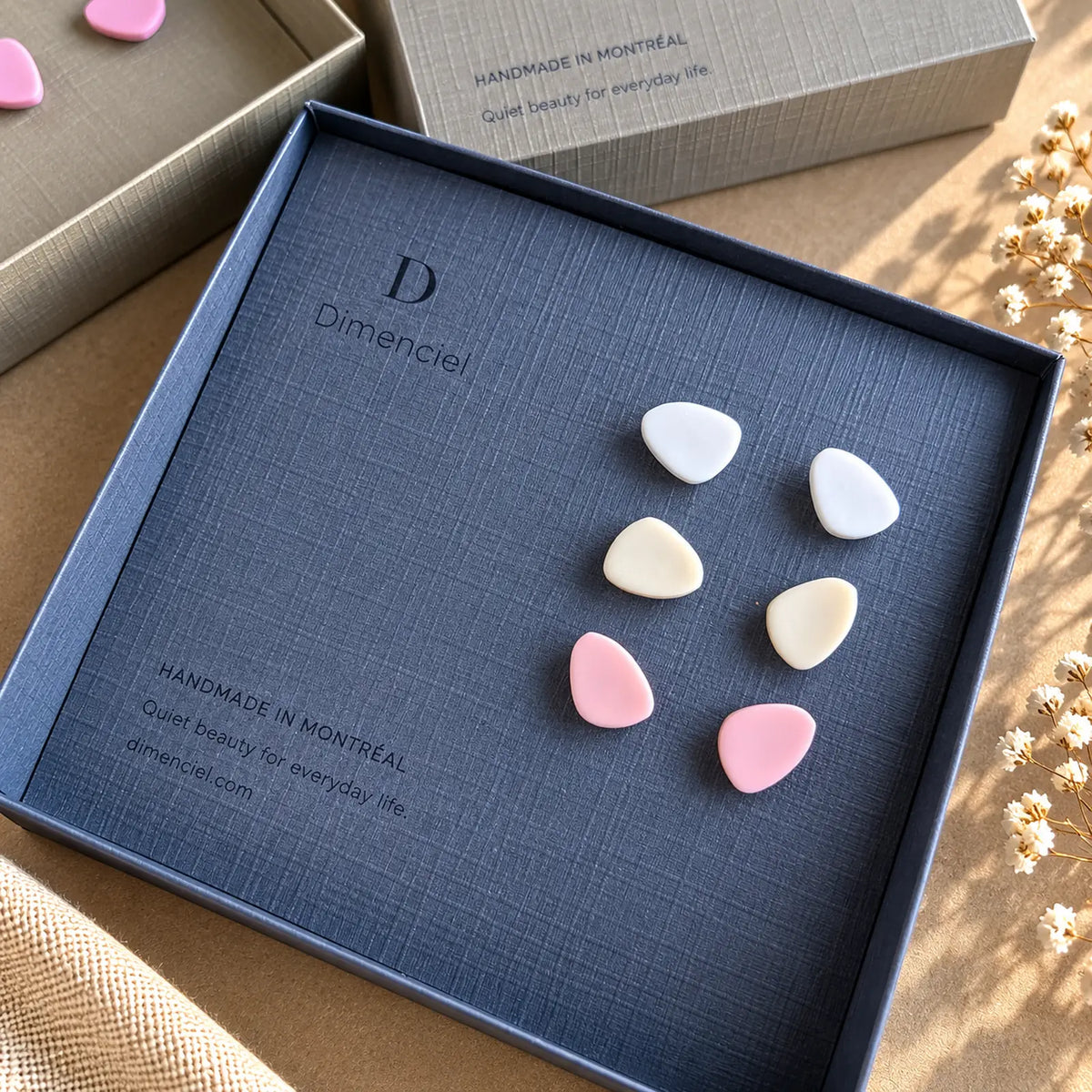 The Organic Pebble Trio | Minimalist Pebble Ear Studs