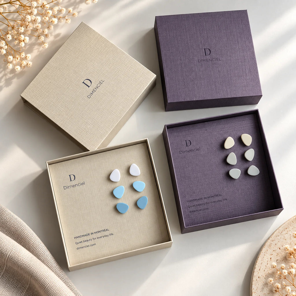The Organic Pebble Trio | Minimalist Pebble Ear Studs