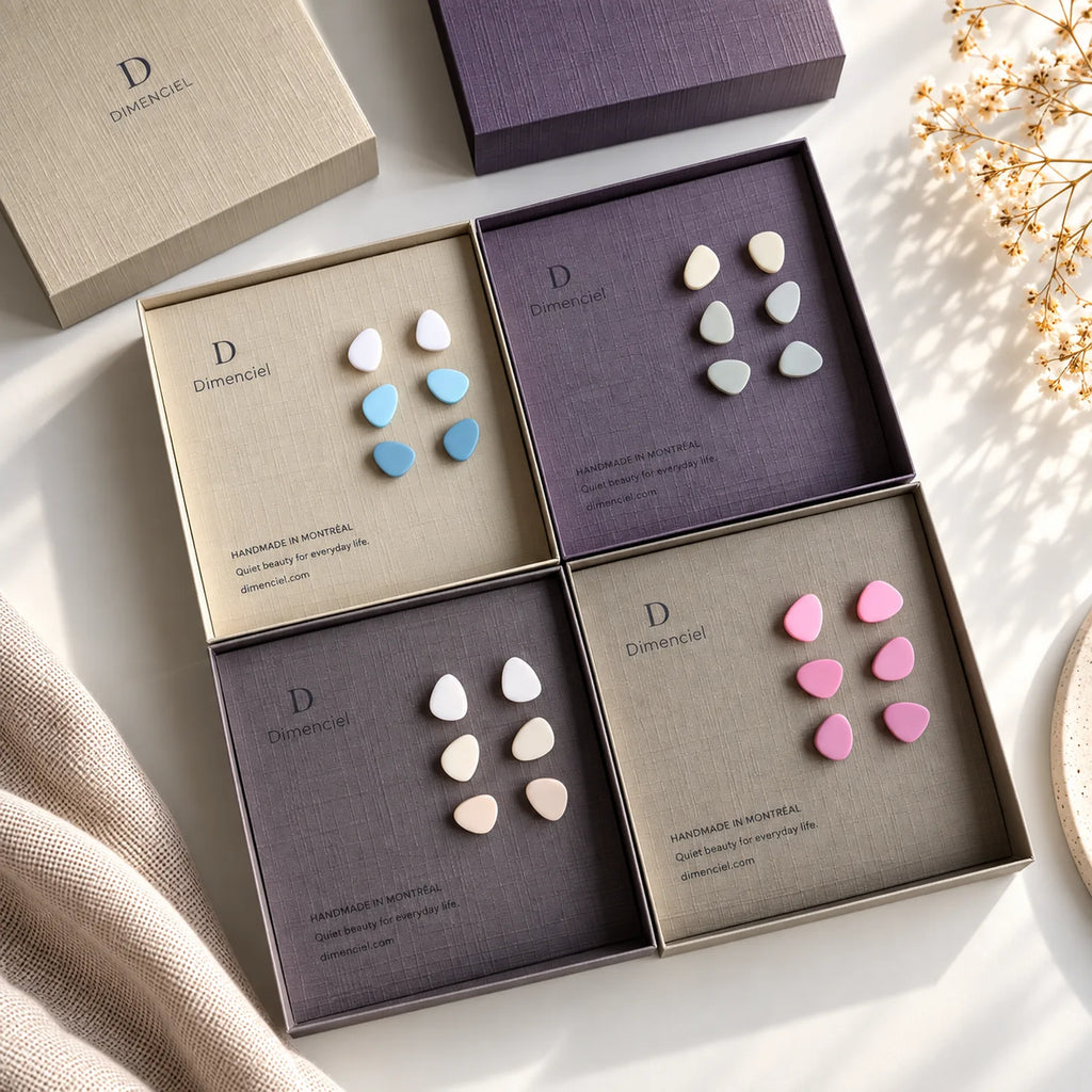 The Organic Pebble Trio | Minimalist Pebble Ear Studs