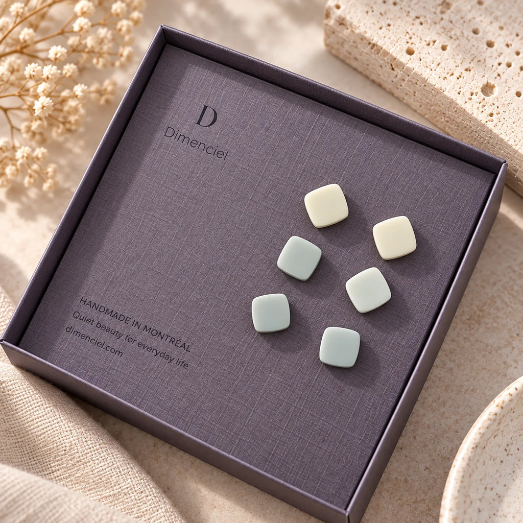 The Organic Cube Trio | Minimalist Square Ear Studs