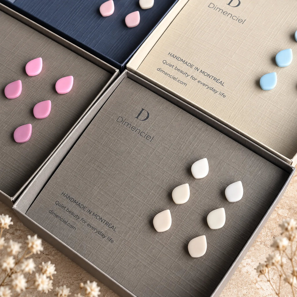 The Petal Trio | Minimalist Teardrop Ear Studs