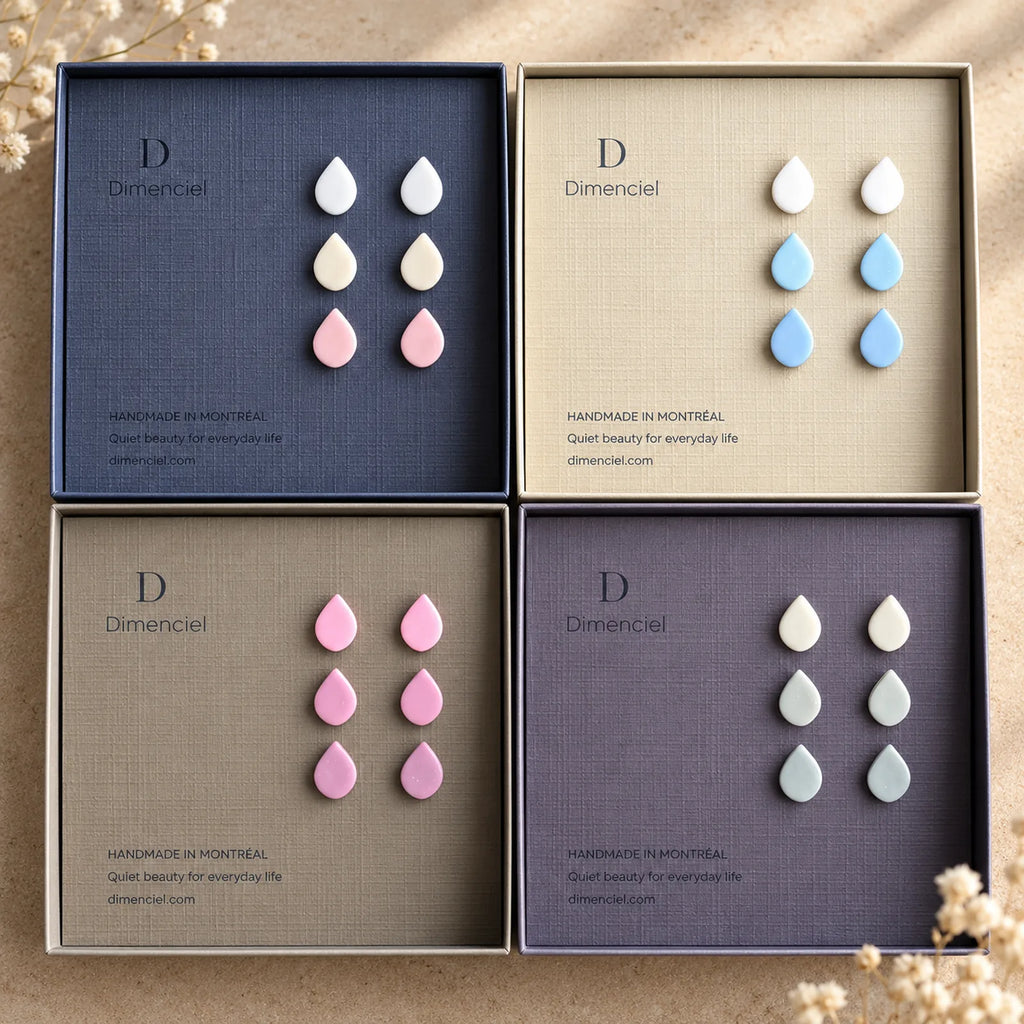 The Petal Trio | Minimalist Teardrop Ear Studs