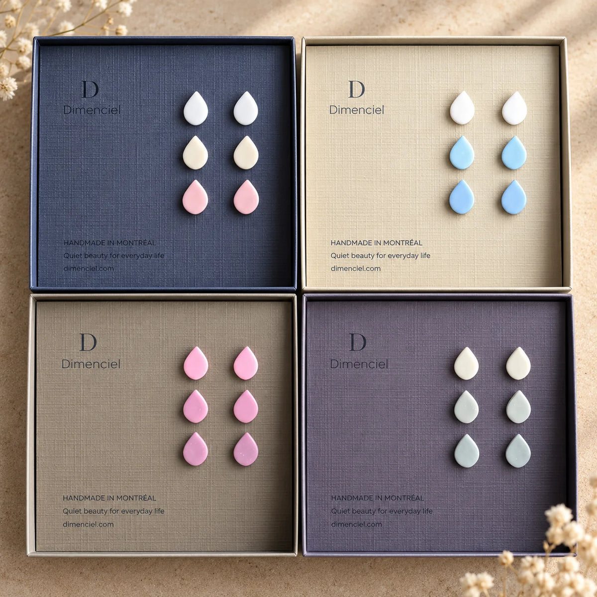 The Petal Trio | Minimalist Teardrop Ear Studs