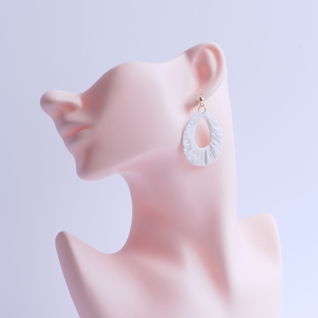 Pearl White Circle Earrings