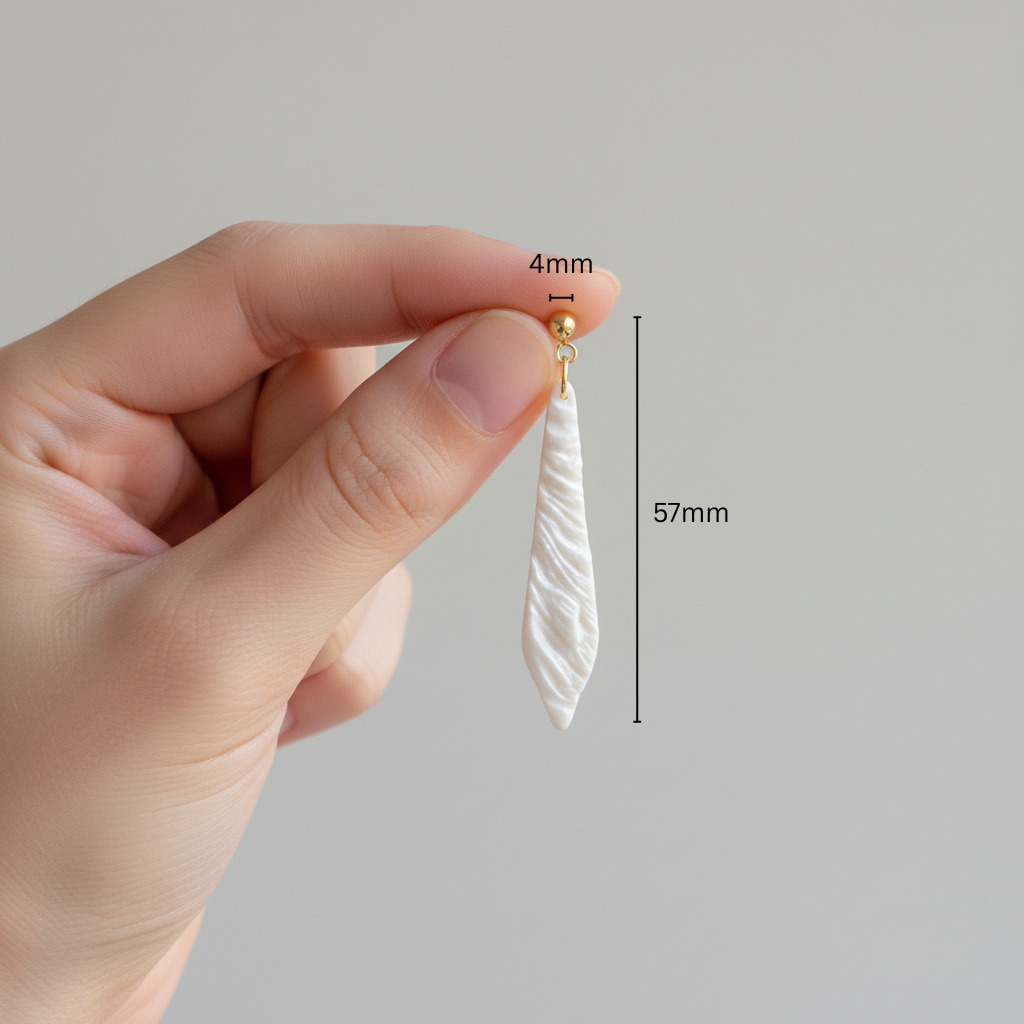 Bold Statement Earrings Pearl White Lightweight Lozenge