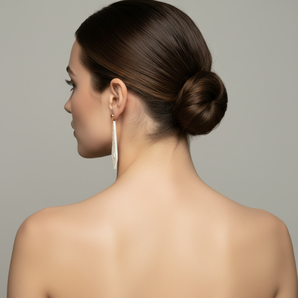 Bold Statement Earrings Pearl White Lightweight Lozenge