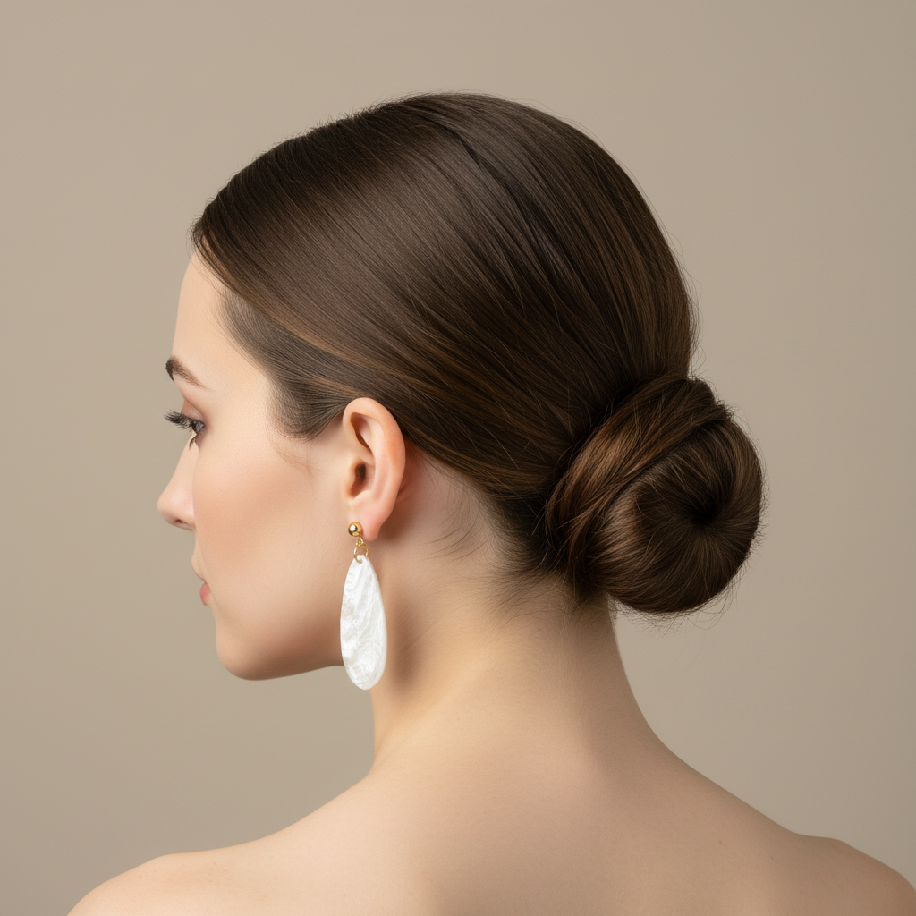 Bold Statement Earrings Pearl White Lightweight Oval