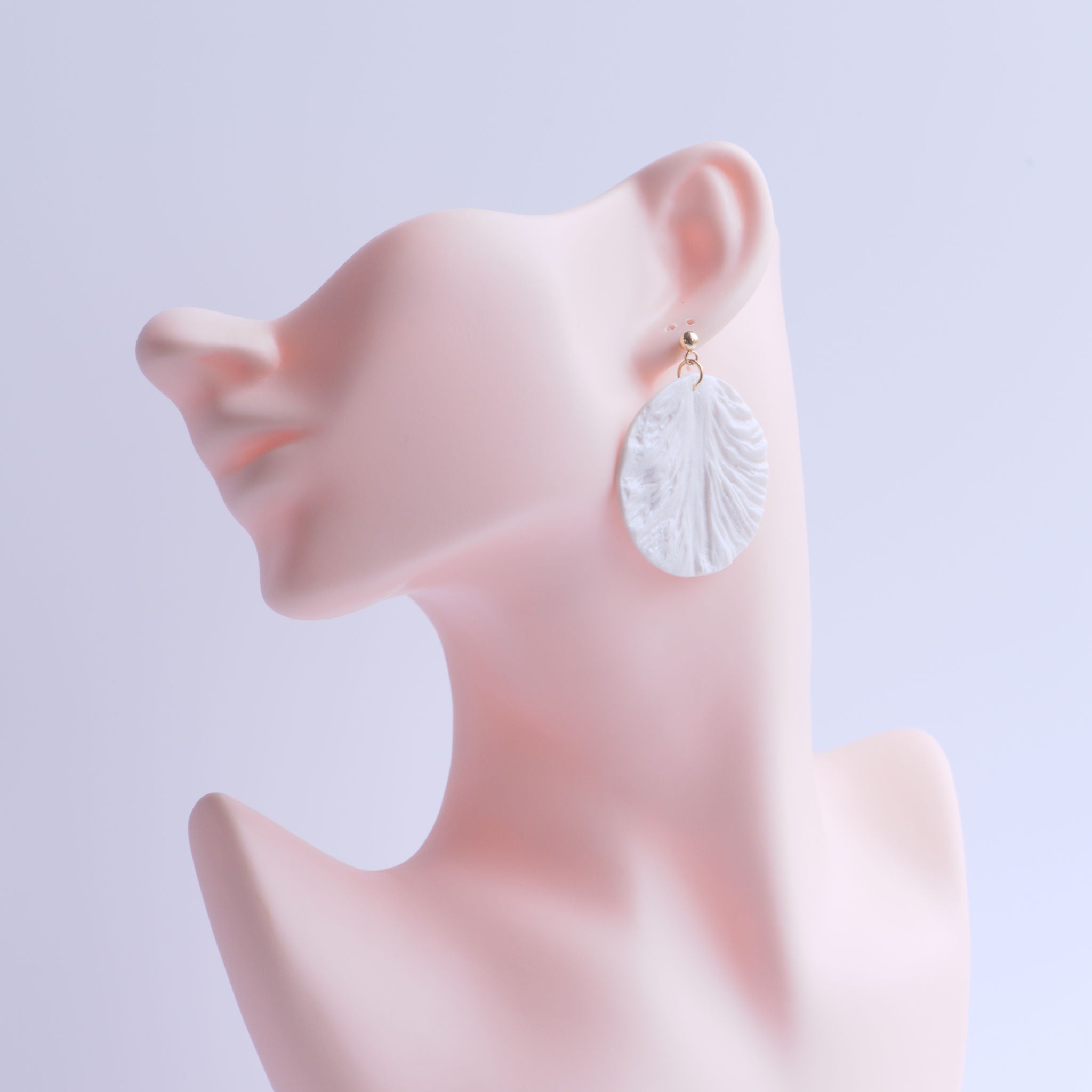 Pearl White Large Round Earrings