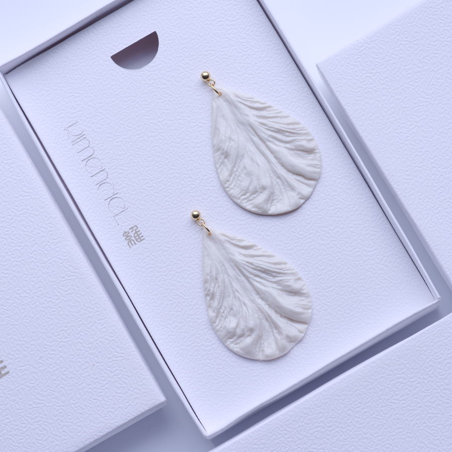 Pearl White Tear Drop Earrings