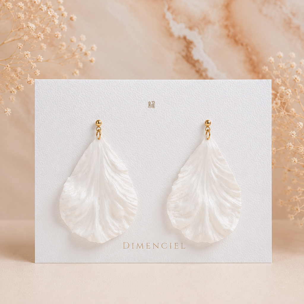 Pearl White Large Teardrop Earrings