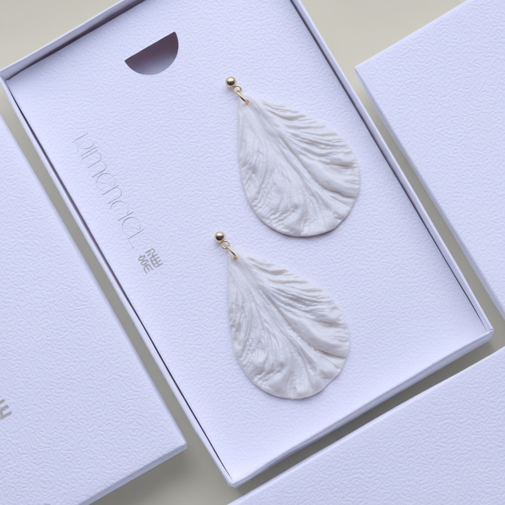 Bold Statement Earrings Pearl White Lightweight Teardrop