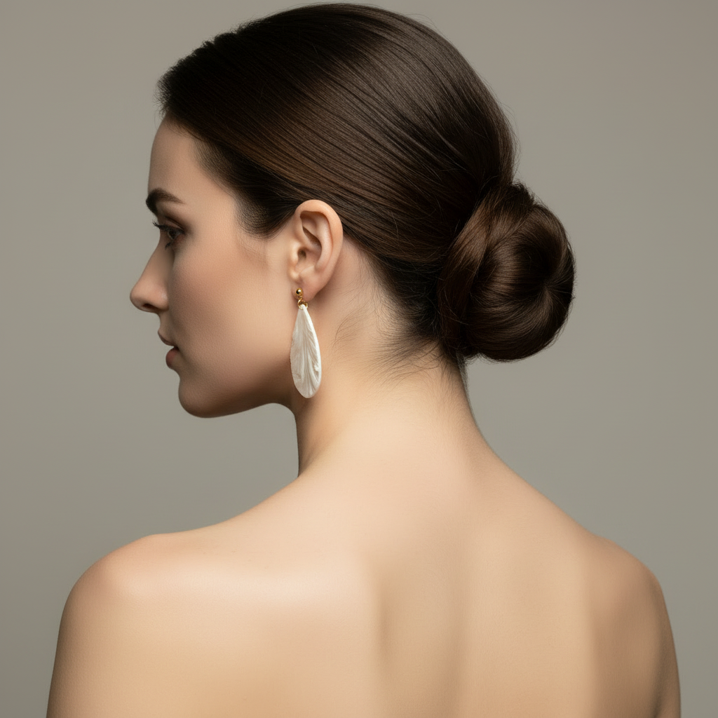 Bold Statement Earrings Pearl White Lightweight Teardrop