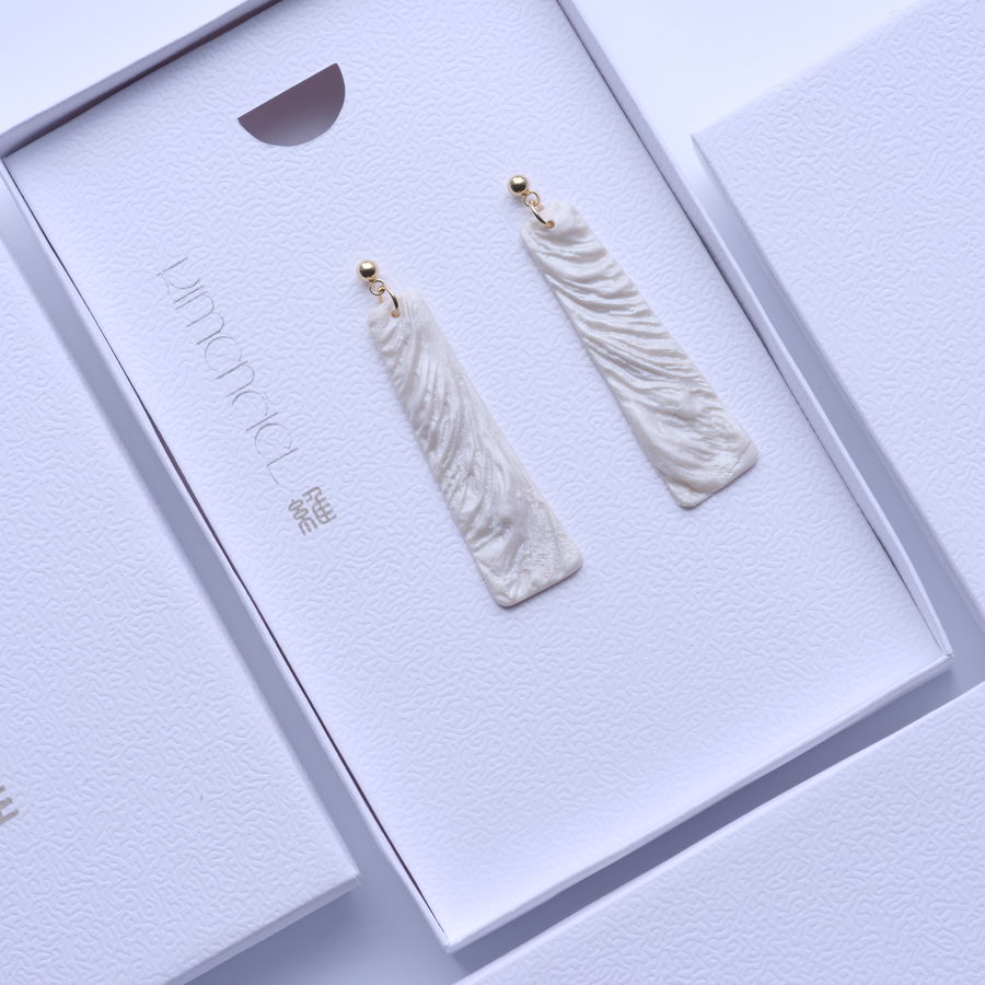 Pearl White Trapezoid Earrings