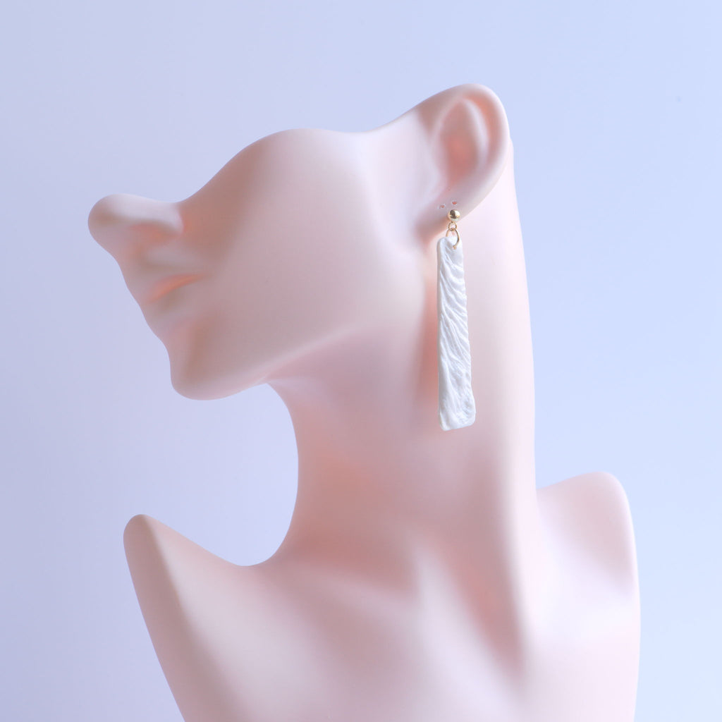 Pearl White Trapezoid Earrings