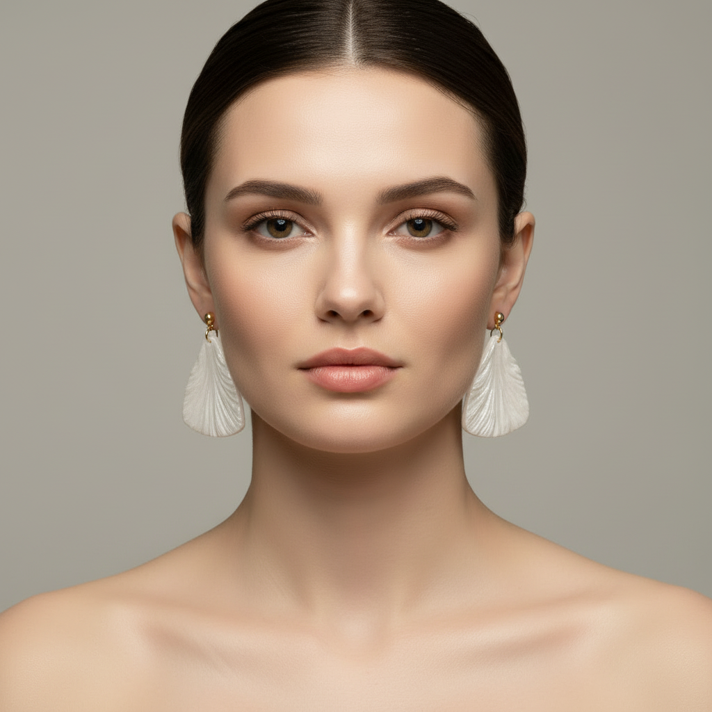 Bold Statement Earrings Pearl White Lightweight Triangle