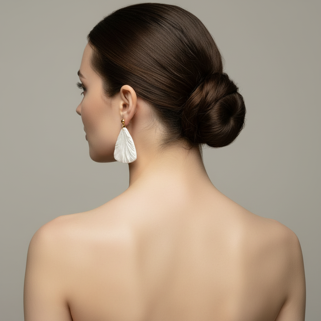 Bold Statement Earrings Pearl White Lightweight Triangle