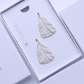 Pearl White Large Triangle Earrings