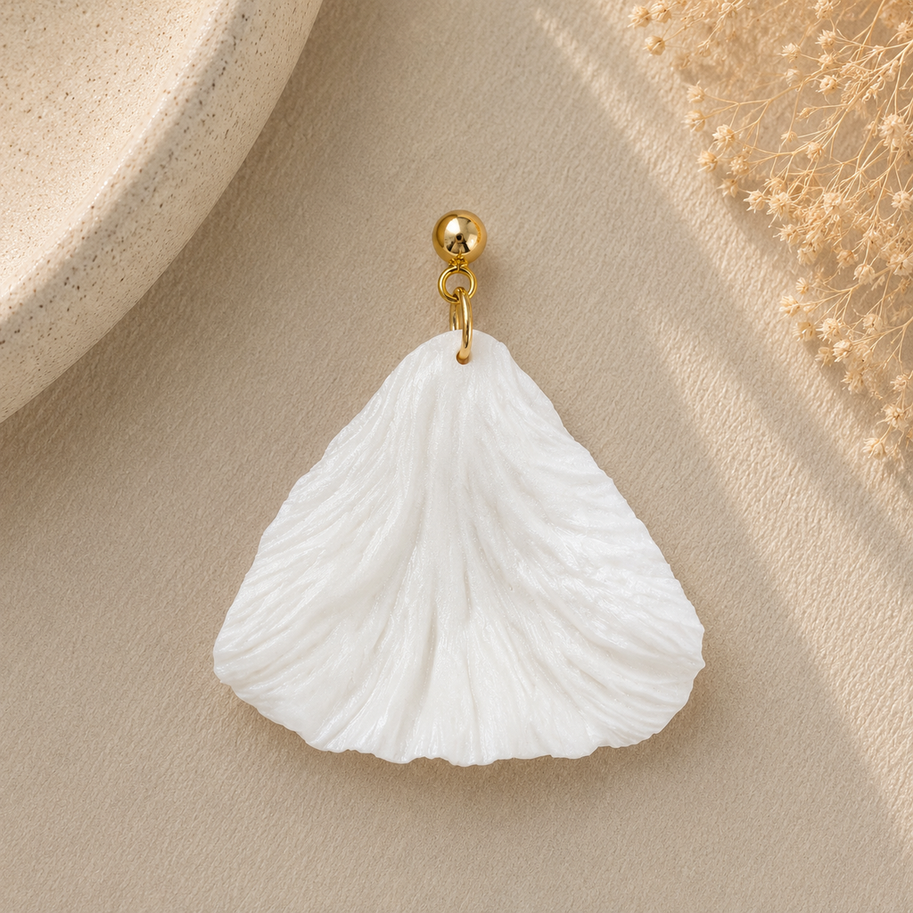 Pearl White Petal Earrings