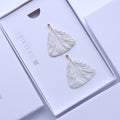 Pearl White Triangle Earrings