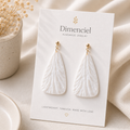 Pearl White Large Triangle Earrings