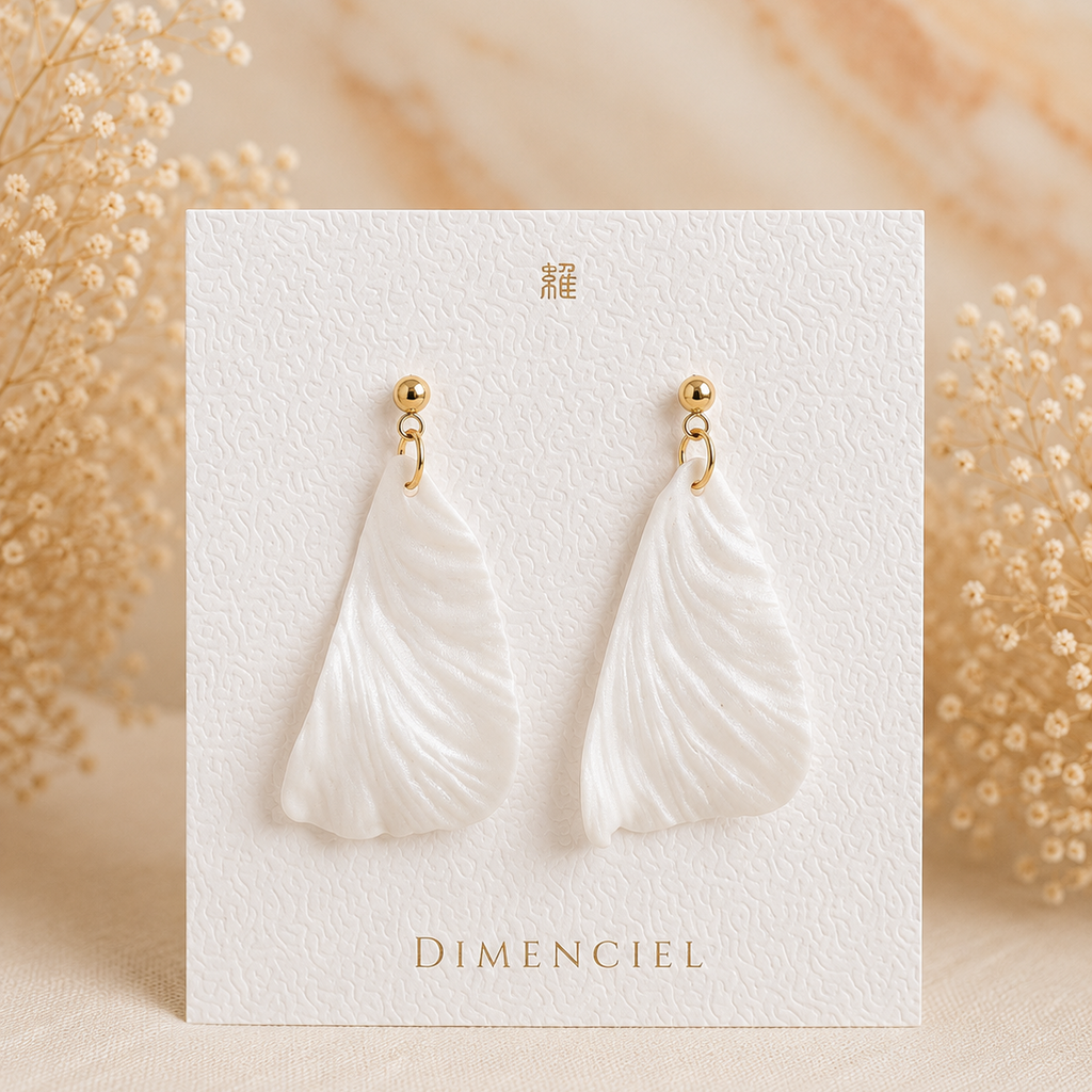 Pearl White Butterfly Wing Earrings
