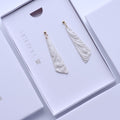 Pearl White Long Pyramid Earrings