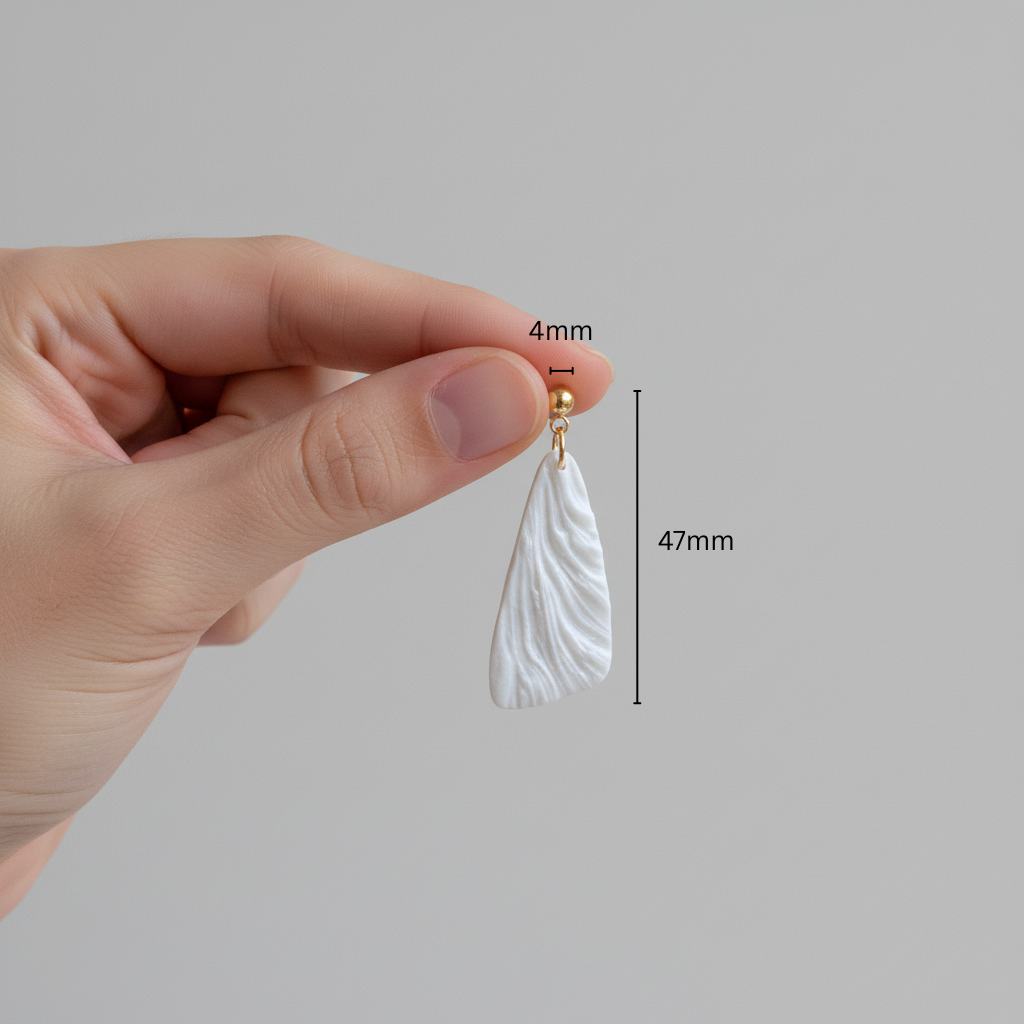 Bold Statement Earrings Pearl White Lightweight Triangle