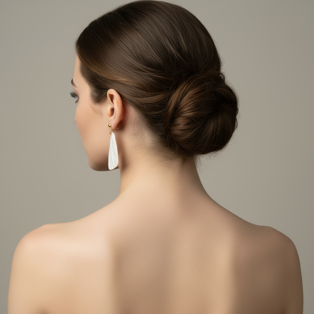 Bold Statement Earrings Pearl White Lightweight Triangle