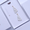 Pearl White Long Butterfly Wings Earrings