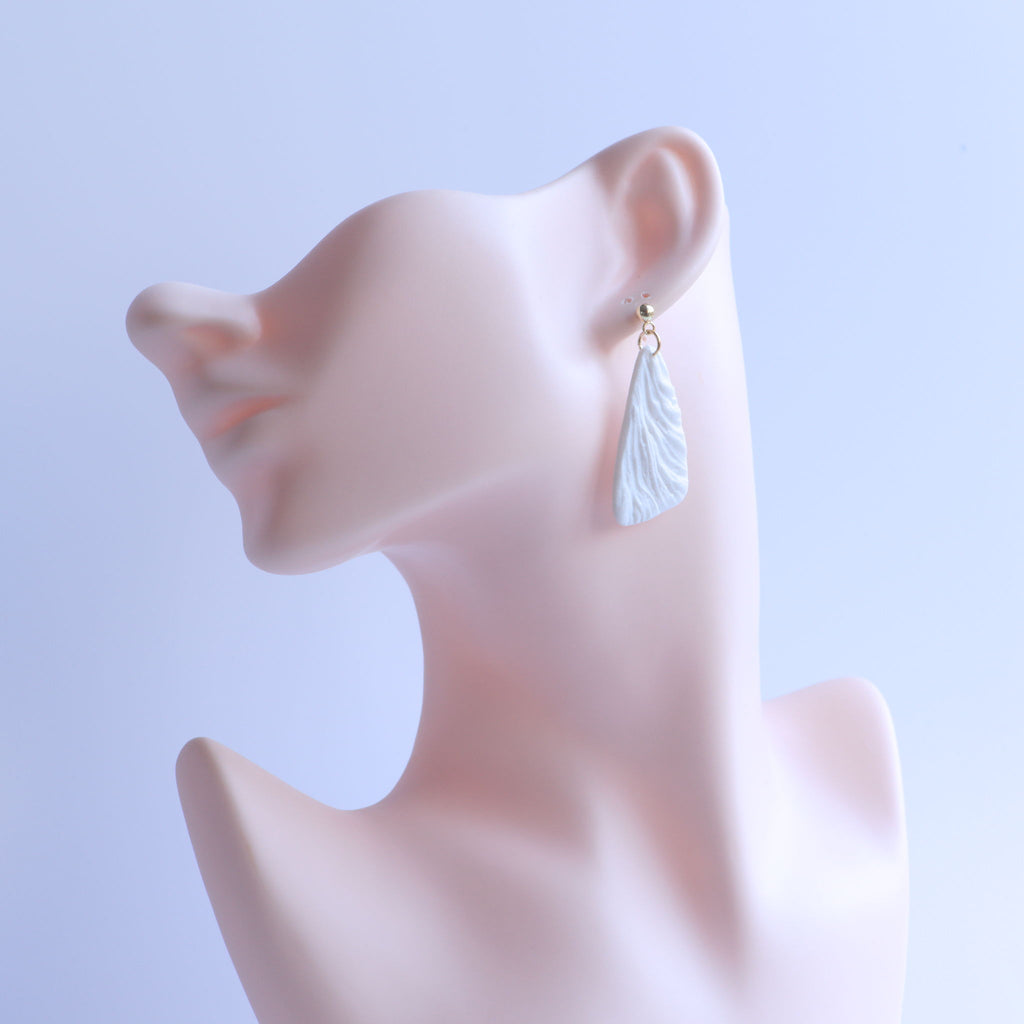 Pearl White Long Butterfly Wings Earrings