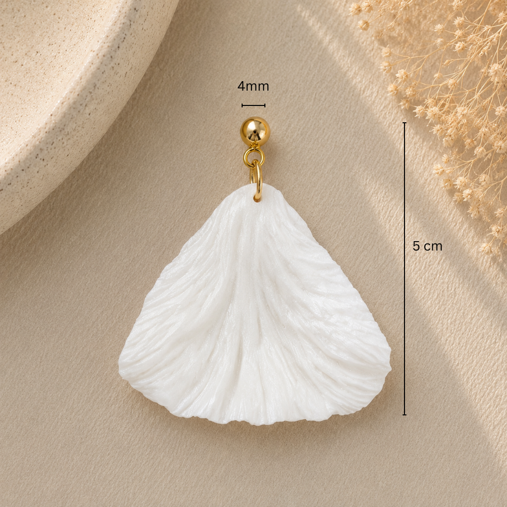 Pearl White Petal Earrings
