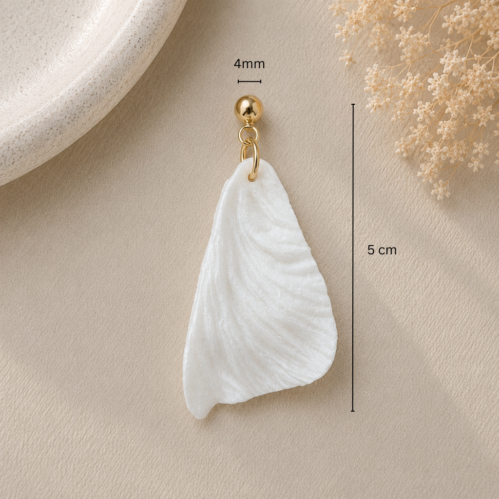 Pearl White Butterfly Wing Earrings