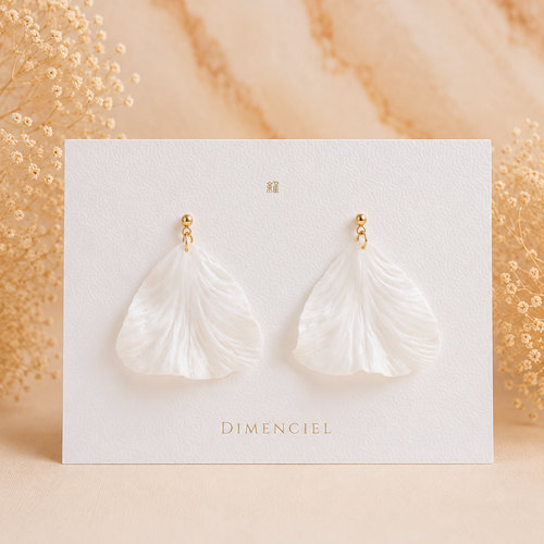 Pearl White Petal Earrings