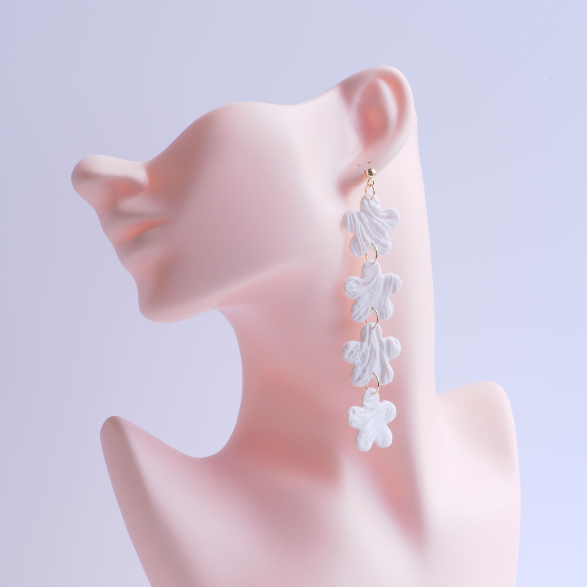 Pearl White Flower Earrings