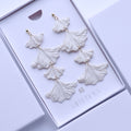Pearl White Ginkgo Earrings