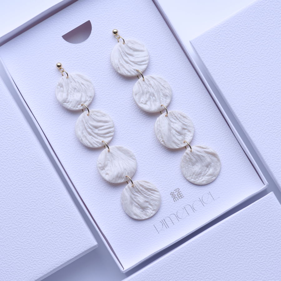 Pearl White Dangle Earrings