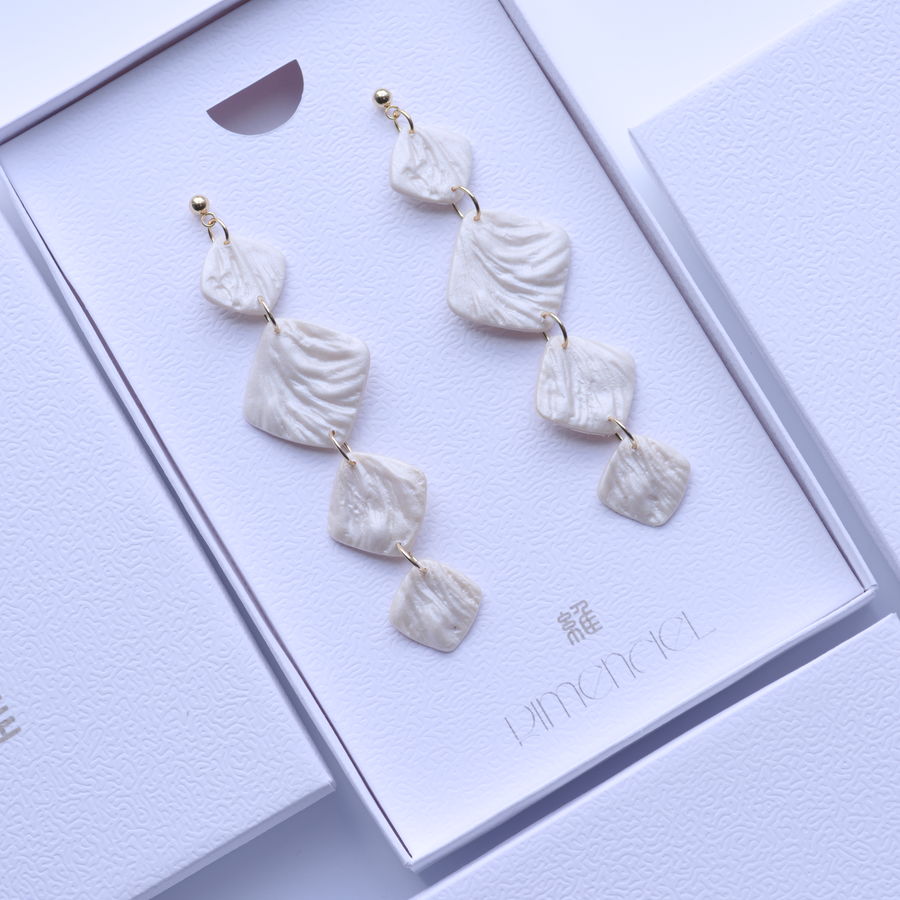 Pearl White Dangle Earrings