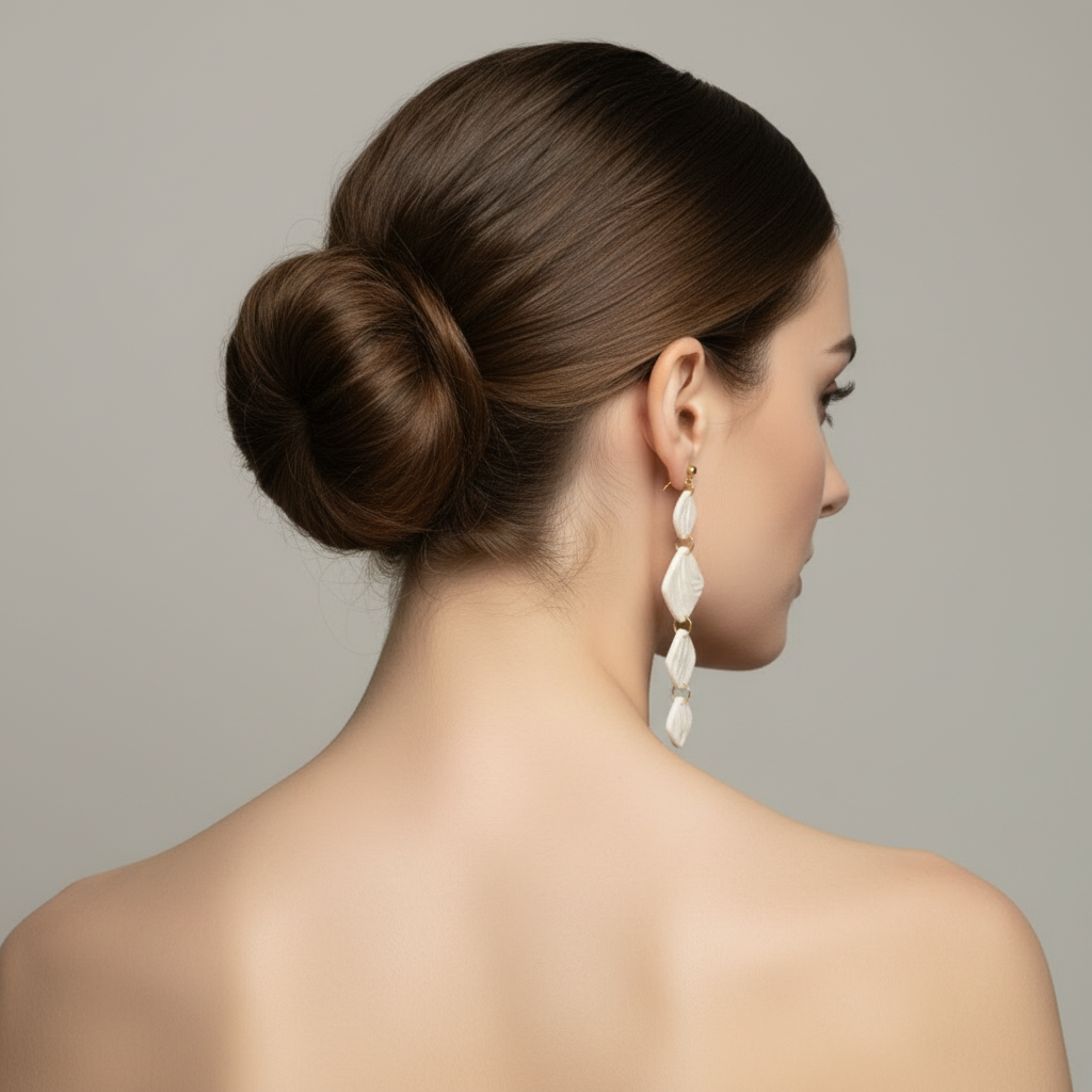 Drop Dangle Earrings Pearl White Lightweight Square