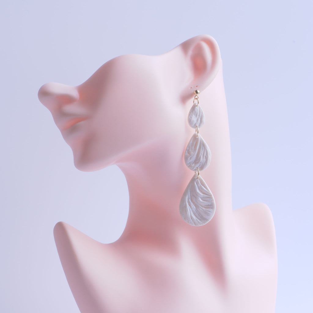 Pearl White Teardrop Earrings