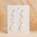 Pearl White Cascading Teardrop Earrings