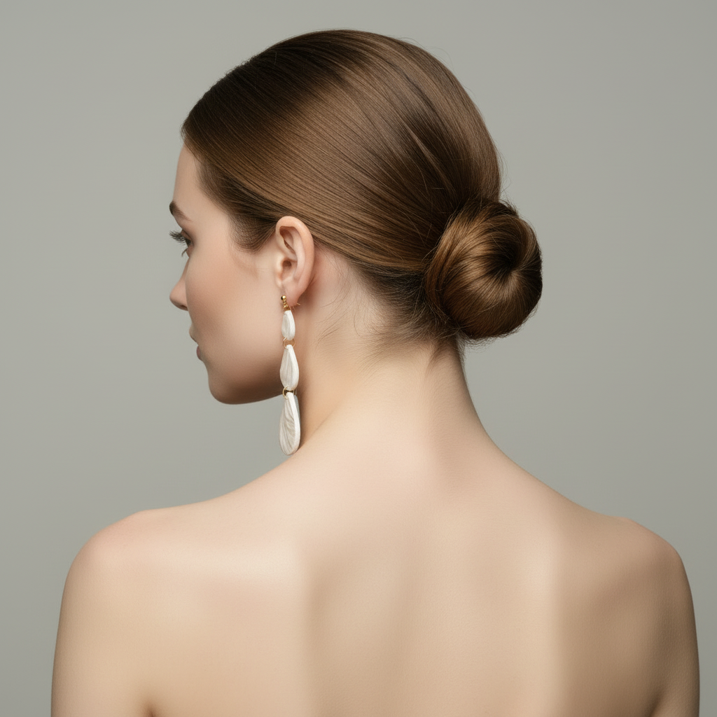 Drop Dangle Earrings Pearl White Lightweight Teardrop