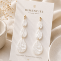 Pearl White Dangle Teardrop Earrings